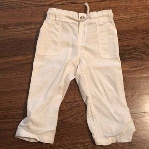 Functional drawstring linen blend pants